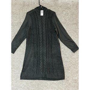 Torrid Lurex Long Sleeve Cable Knit Gray Mock Neck Sweater Dress Size Large (0)
